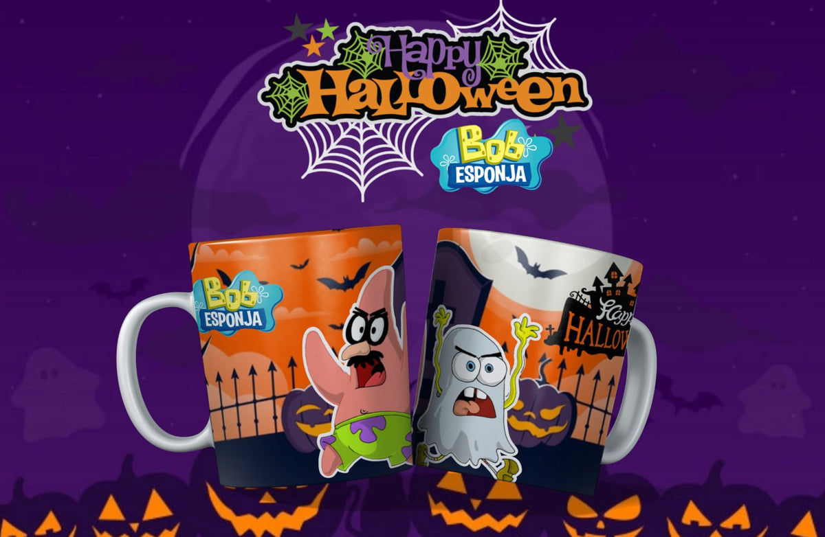 Taza Halloween con personaje divertido