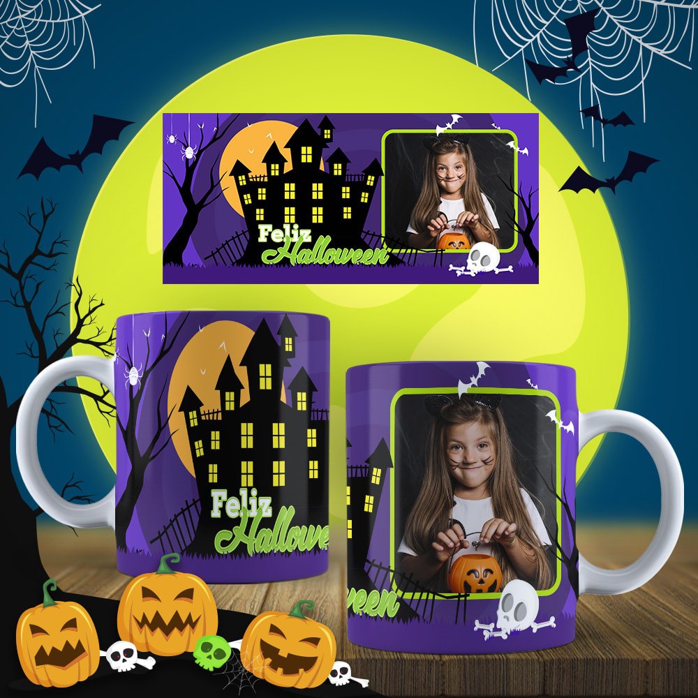 Taza de Halloween personalizada con foto