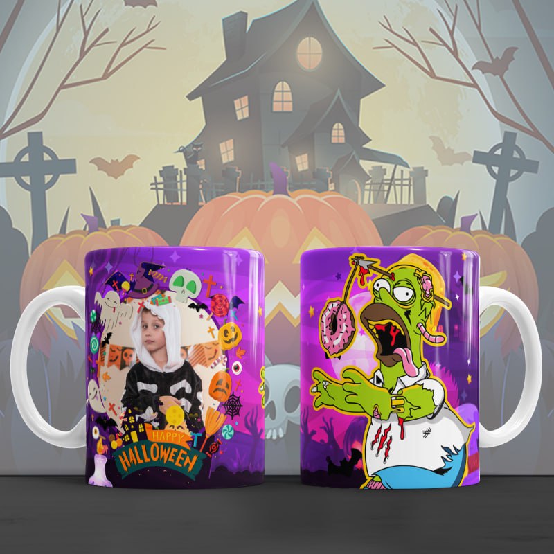 Taza de Halloween personalizada con foto