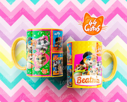 Taza infantil de gatitos personalizada