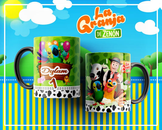 Taza infantil de granja personalizada