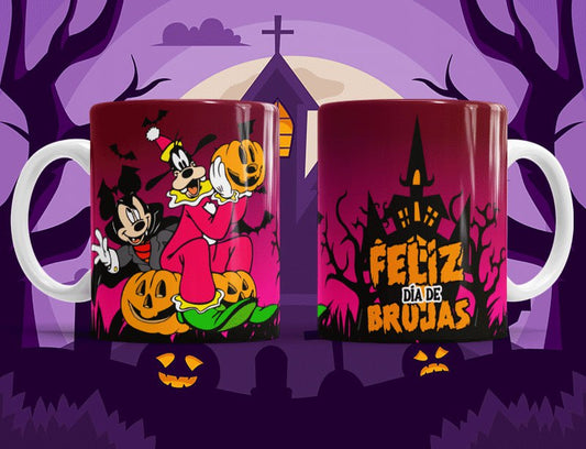 Taza Feliz Dia de Brujas con calabazas