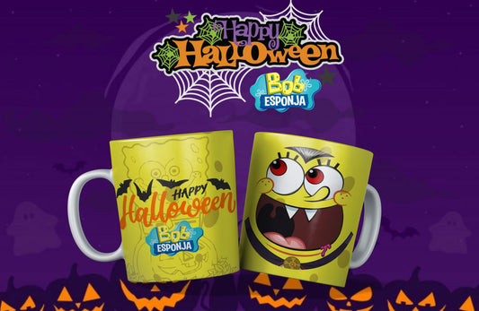 Taza Halloween con personaje divertido