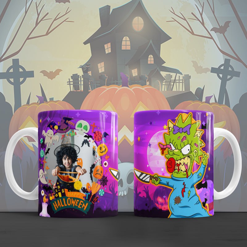 Taza de Halloween personalizada con foto