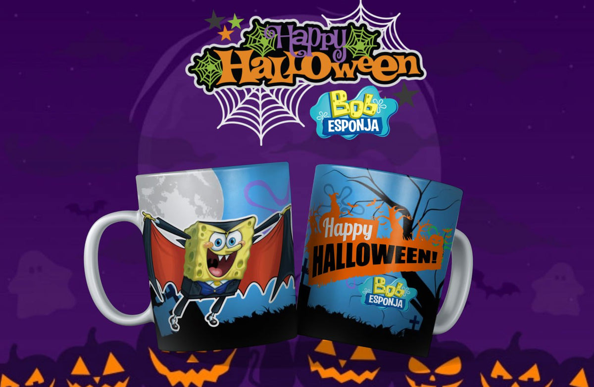 Taza Halloween con personaje divertido