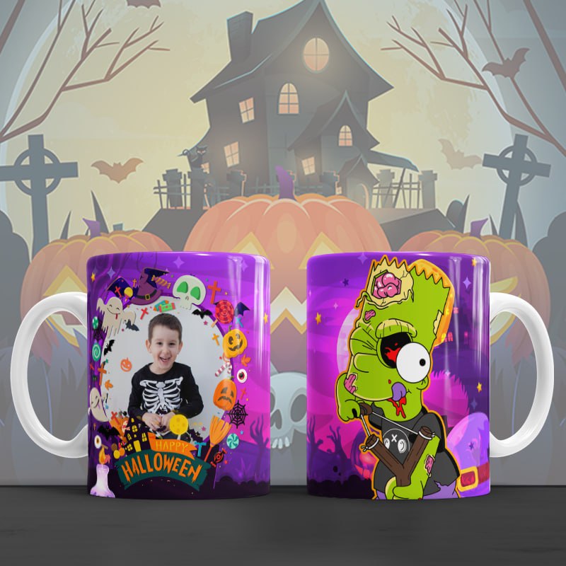 Taza de Halloween personalizada con foto