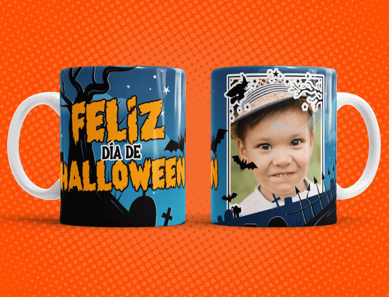 Taza de Halloween personalizada con foto