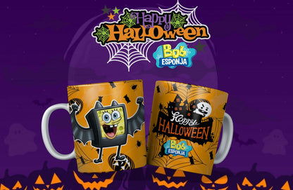 Taza Halloween con personaje divertido