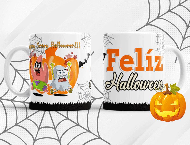 Taza Halloween estilo gótico