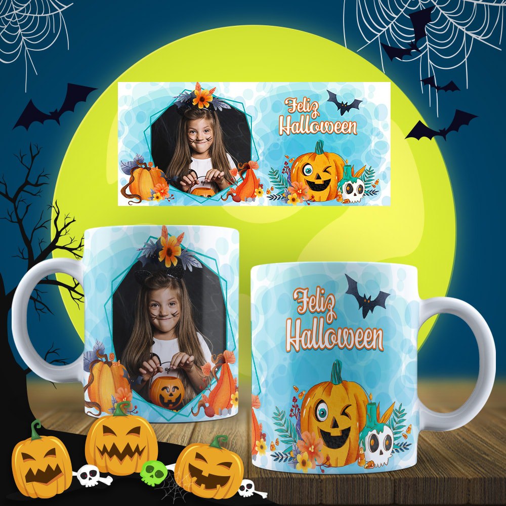 Taza de Halloween personalizada con foto