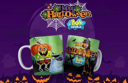 Taza Halloween con personaje divertido