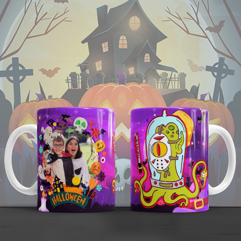 Taza de Halloween personalizada con foto