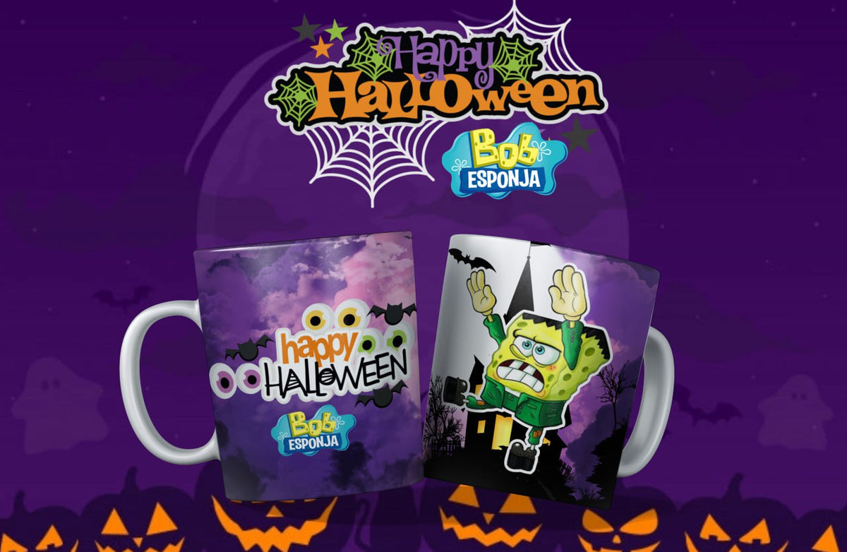 Taza Halloween con personaje divertido