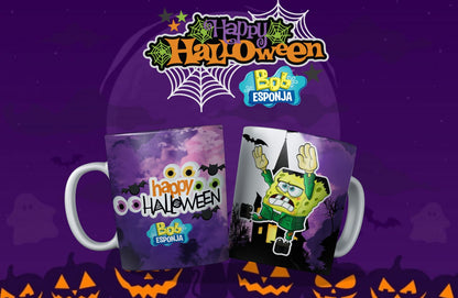 Taza Halloween con personaje divertido