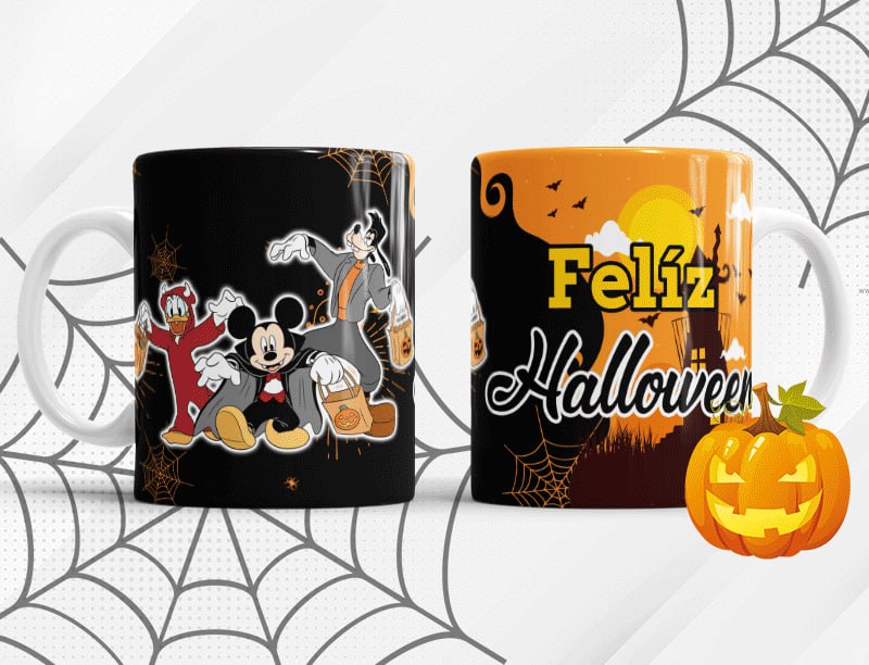 Taza Halloween estilo gótico
