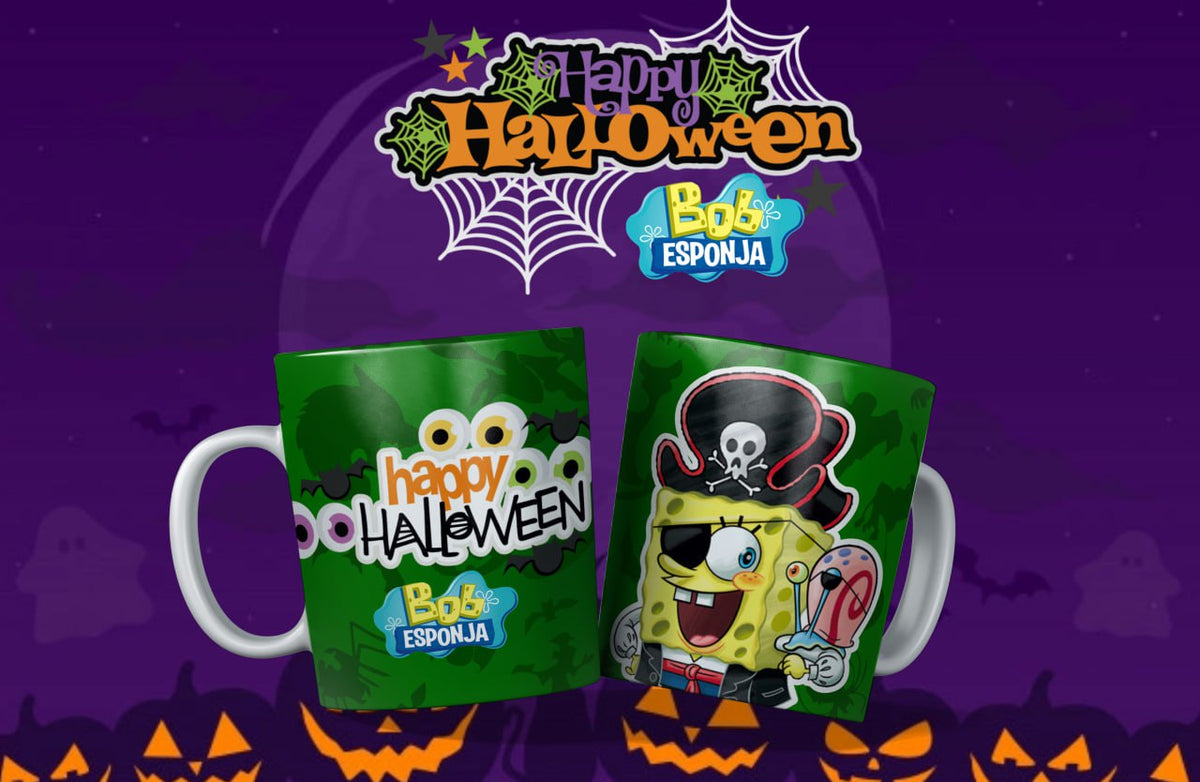 Taza Halloween con personaje divertido