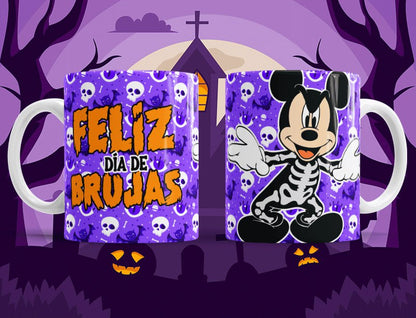 Taza Feliz Dia de Brujas con calabazas