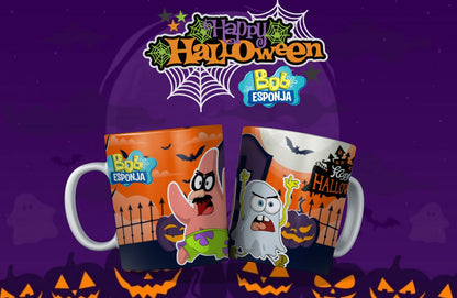 Taza Halloween con personaje divertido